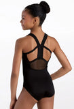 Black Mesh Cutout Back Leotard