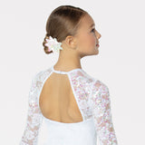 Long Sleeve Sequin Floral Lace Dress