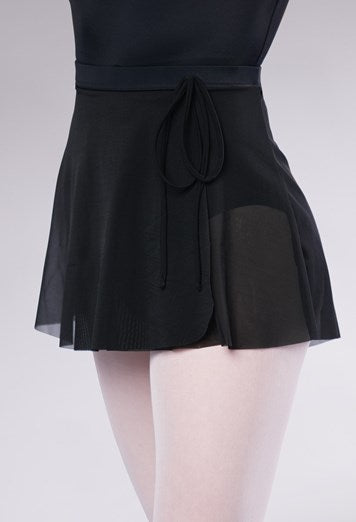 Mesh Wrap Skirt- Black